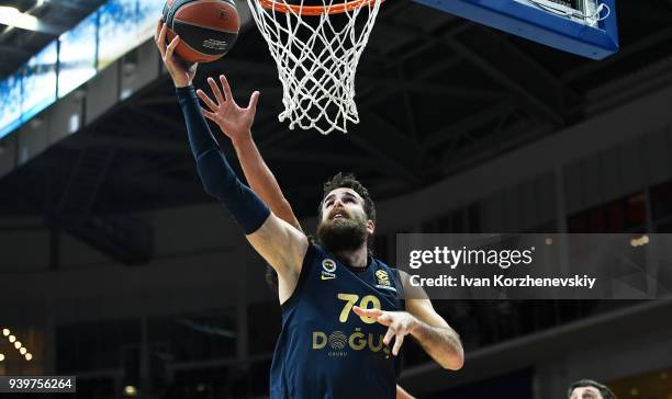 Luigi Datome, #70 of Fenerbahce Dogus Istanbul during the 2017/2018 Turkish Airlines EuroLeague Regular Season game between Khimki Moscow Region and...