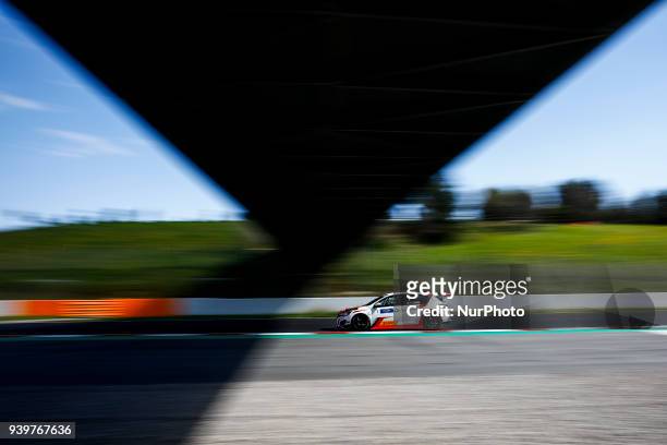 Aurelien Comte from France of DG Sport Competition with Peugeot 308TCR during the WTCR Official Tests can Circuit de Barcelona - Catalunya on 29 of...