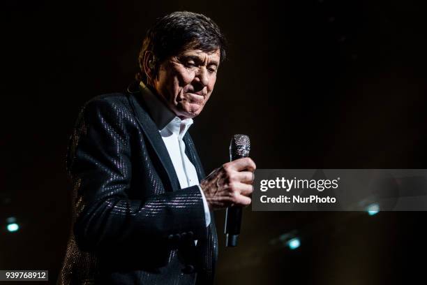 Italian singer Gianni Morandi performs live at Mediolanum Forum in Milan, Italy, on March 28 2018.