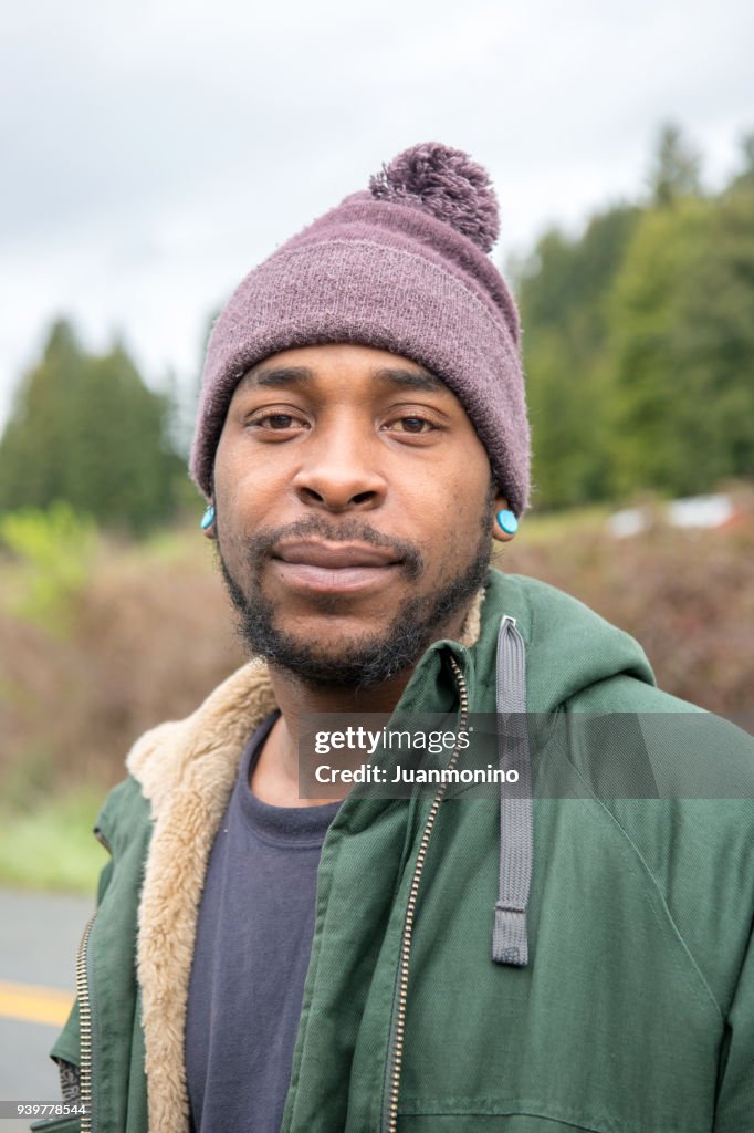 Pensive black man