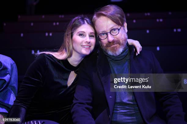 Yildiray Sahinler and Gizem Sahinler attend the Sudi Etuz show during Mercedes-Benz Istanbul Fashion Week on March 29, 2018 in Istanbul, Turkey.