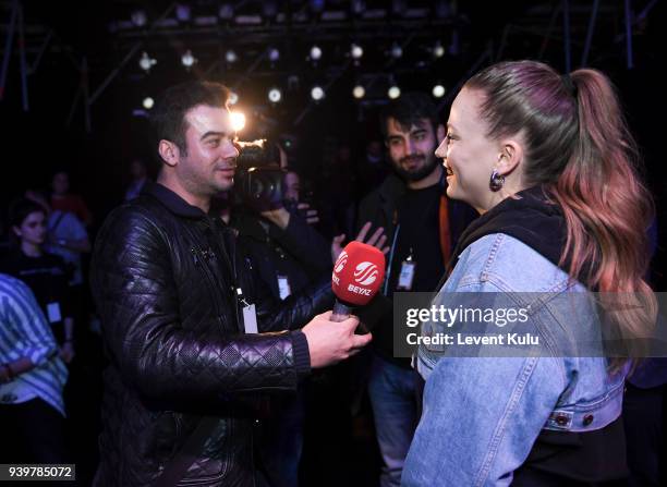 Serenay Sarikaya attends the Sudi Etuz show during Mercedes-Benz Istanbul Fashion Week on March 29, 2018 in Istanbul, Turkey.