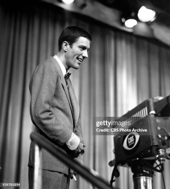 Production of an unsold television pilot featuring Dick Van Dyke. This test is four years before his signature hit TV sitcom program. Pictured is...