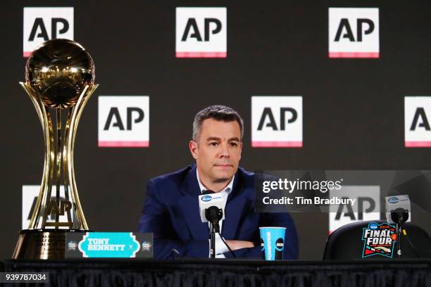 Head coach Tony Bennett of the Virginia Cavaliers speaks with the media during a press conference after being announced as the Associated Press Mens...