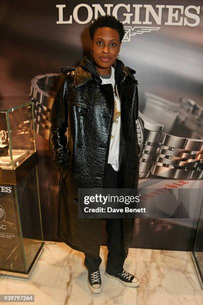 Donna Wallace attends the Longines & Aurum Record Collection Launch at Watches of Switzerland, Regent Street, on March 29, 2018 in London, England.