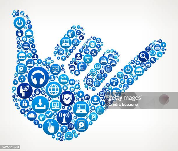 shaka sign computer tech support - shaka sign stock illustrations