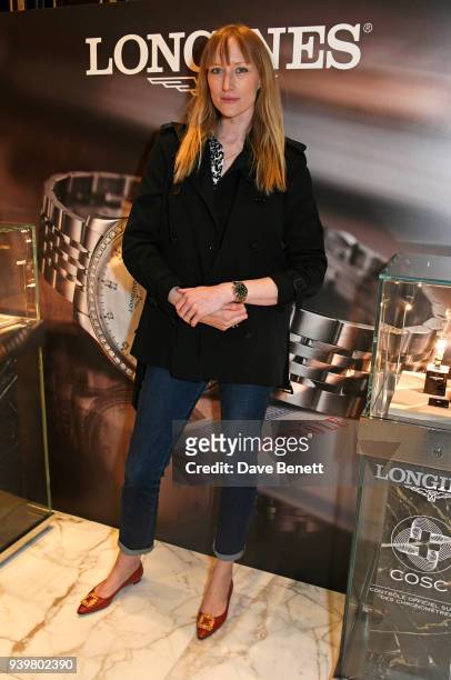 Jade Parfitt attends the Longines & Aurum Record Collection Launch at Watches of Switzerland, Regent Street, on March 29, 2018 in London, England.