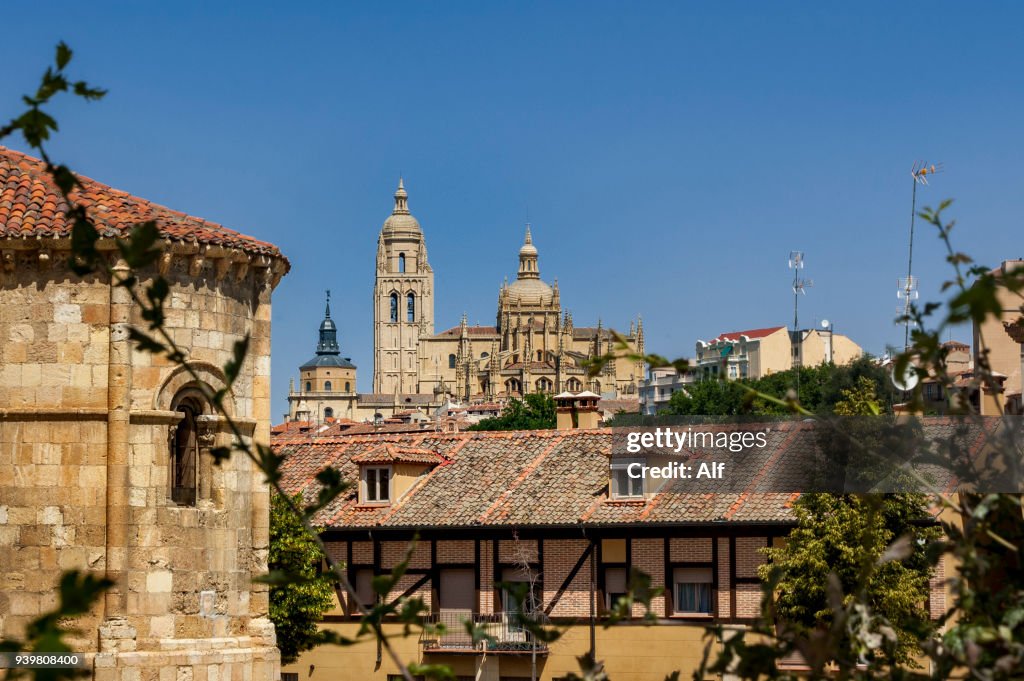 View of the old town of Segovia , Segovia, Spain