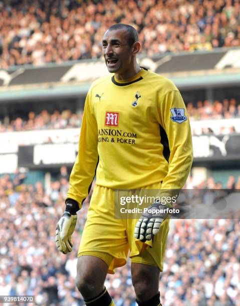 Tottenham Hotspur goalkeeper Heurelho Gomes in action during the Barclays Premier League match between Tottenham Hotspur and Chelsea at White Hart...