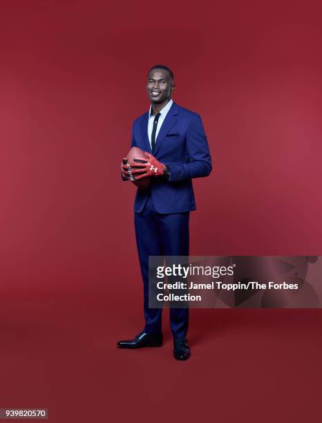 Football player Julio Jones is photographed for Forbes Magazine on October 27, 2017 in New York City. PUBLISHED IMAGE. CREDIT MUST READ: Jamel...