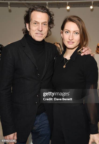 Stephen Webster and Amy Webster attend a private view of Art Wars East at Hix Art on March 29, 2018 in London, England.