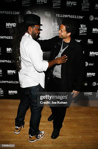 Team Epiphany Managing partner / Creative Director Coltrane Curtis and TV personality and VJ Quddus attend the NYC Extreme Locals Launch at M Studio...