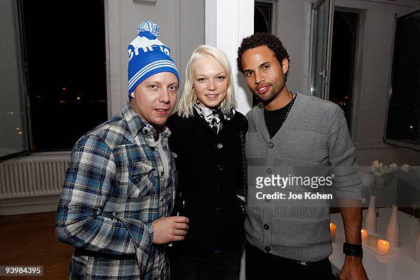 The Eldridge" owner Matt Levine, Model Siri Tollerod and TV personality and VJ Quddus attends the NYC Extreme Locals Launch at M Studio on December...