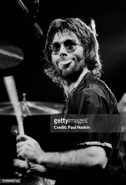Drummer Manuel Charlton of Nazareth at the Riverside Theater in Milwaukee, Wisconsin, November 17, 1977.