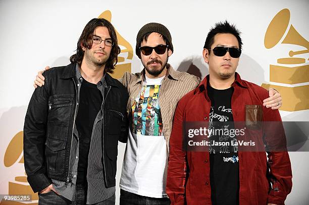 Linkin Park attends the Grammy nominations concert at Club Nokia on December 2, 2009 in Los Angeles, California.