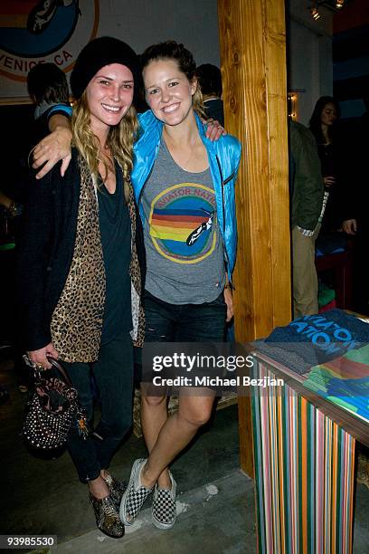 Erin Wasson and store owner Paige Mycoskie attend the Aviator Nation flagship boutique opening on December 4, 2009 in Los Angeles, California.