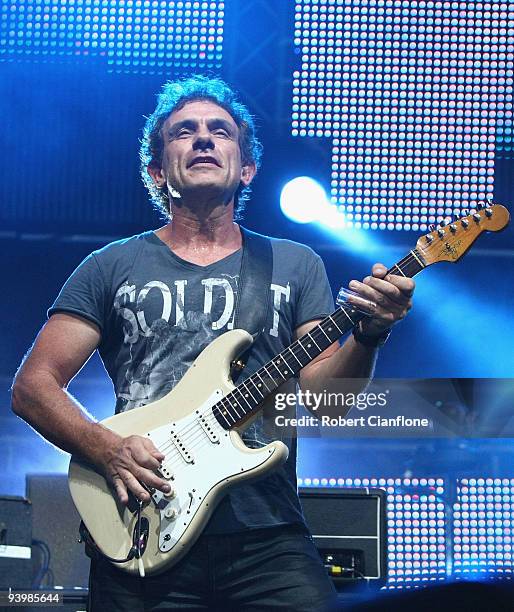 Ian Moss of Cold Chisel performs during a Cold Chisel concert at ANZ Stadium on December 5, 2009 in Sydney, Australia.