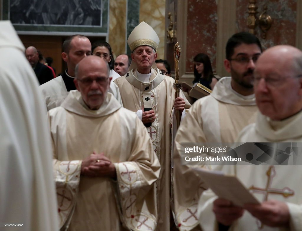 Archbishop Of Washington Cardinal Donald Wuerl Participates In Holy Thursday Foot Washing Tradition
