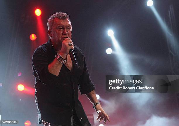Jimmy Barnes of Cold Chisel performs during a Cold Chisel concert at ANZ Stadium on December 5, 2009 in Sydney, Australia.
