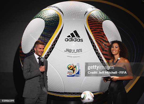 David Beckham attends the Official hand over of the 210 FIFA World Cup match ball at the Waterfront studios on December 4, 2009 in Cape Town, South...