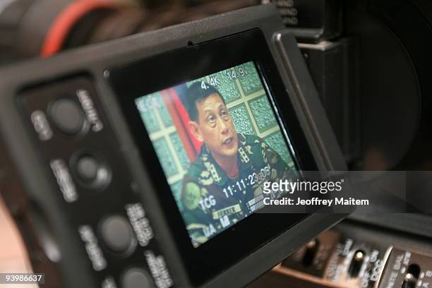 Philippine Army Lt. Gen. Raymundo Ferrer, regional military commander and martial law chief, is seen in press briefing inside provincial capitol in...
