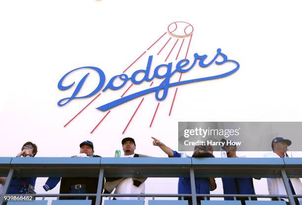 Los Angeles Dodgers fans before the game against the San Francisco Giants during the 2018 Major League Baseball opening day at Dodger Stadium on...