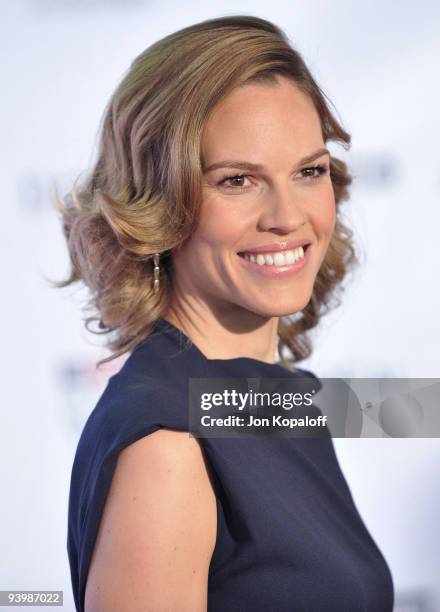 Actress Hilary Swank arrives at The Hollywood Reporter's Annual Women in Entertainment Breakfast at the Beverly Hills Hotel on December 4, 2009 in...