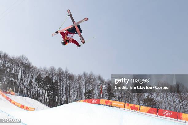 Murray Buchan of Great Britain in action during the Freestyle Skiing - Men's Ski Halfpipe qualification day at Phoenix Snow Park on February 20, 2018...