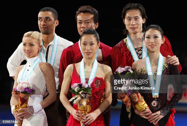 Winner Xue Shen and Hongbo Zhao of China , 2nd placed Qing Pang and Jian Tong of China and 3rd placed Aliona Savchenko and Robin Szolkowy of Germany...