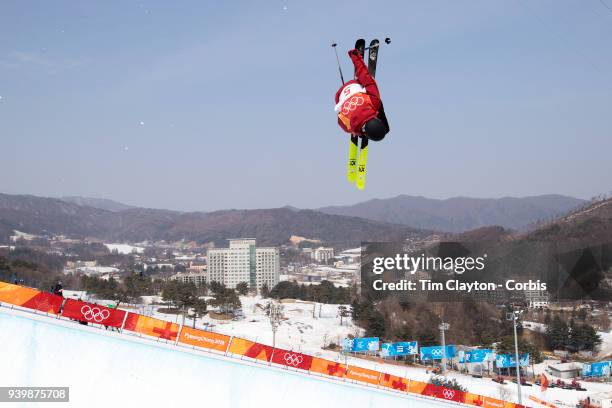 Kevin Rolland of France in action during the Freestyle Skiing - Men's Ski Halfpipe qualification day at Phoenix Snow Park on February 20, 2018 in...