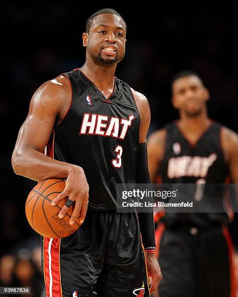 Dwyane Wade of the Miami Heat reacts during the game against the Los Angeles Lakers at Staples Center on December 4, 2009 in Los Angeles, California....
