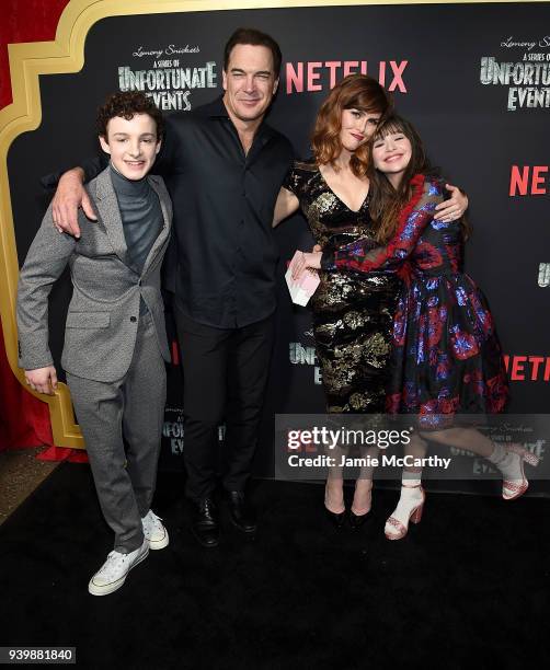 Louis Hynes,Patrick Warburton, Sara Rue and Malina Weissman attend the "A Series Of Unfortunate Events" Season 2 Premiere at Metrograph on March 29,...