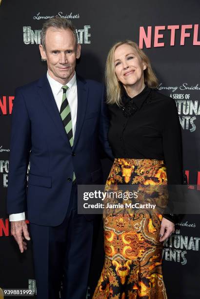 Bo Welch and Catherine O'Hara attend the "A Series Of Unfortunate Events" Season 2 Premiere at Metrograph on March 29, 2018 in New York City.