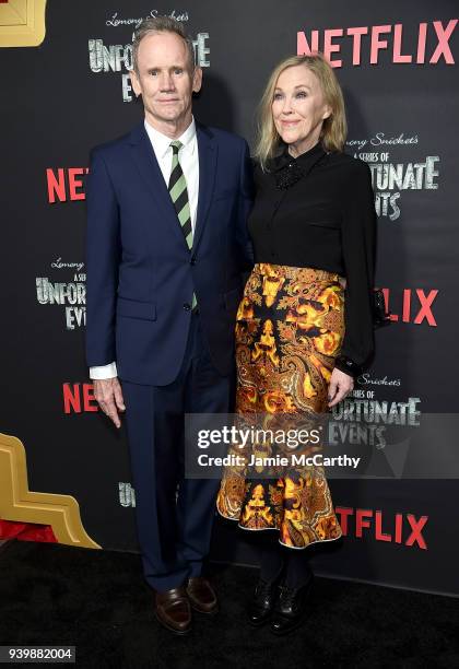 Bo Welch and Catherine O'Hara attend the "A Series Of Unfortunate Events" Season 2 Premiere at Metrograph on March 29, 2018 in New York City.