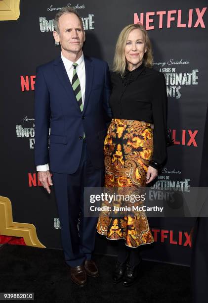 Bo Welch and Catherine O'Hara attend the "A Series Of Unfortunate Events" Season 2 Premiere at Metrograph on March 29, 2018 in New York City.