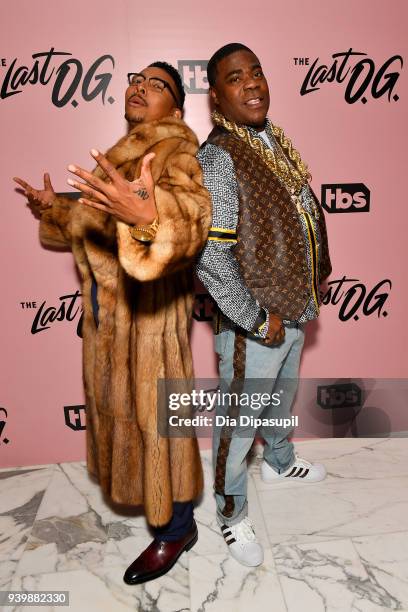 Actors Allen Maldonado and Tracy Morganl attend "The Last O.G." New York Premiere at The William Vale on March 29, 2018 in New York City.