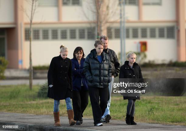 The parents, sister and stepsisters of Amanda Knox leave Perugia Prison after visiting her on December 5, 2009 in Perugia, Italy. Amanda Knox and her...