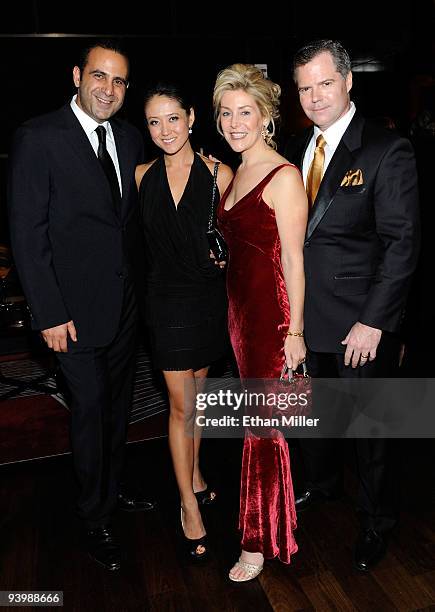 Sam Nazarian, Tina Choi, Heather Murren and her husband, MGM Mirage Chairman and CEO Jim Murren, attend the opening night gala for Mandarin Oriental,...