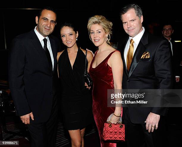 Sam Nazarian, Tina Choi, Heather Murren and her husband, MGM Mirage Chairman and CEO Jim Murren, attend the opening night gala for Mandarin Oriental,...