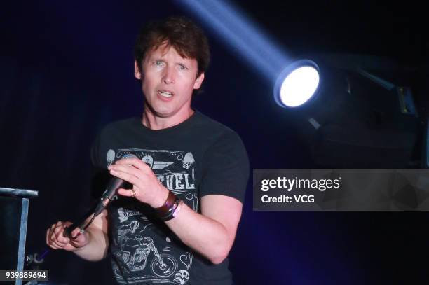 Singer James Blunt performs on the stage in concert at AsiaWorld-Expo on March 29, 2018 in Hong Kong, Hong Kong.