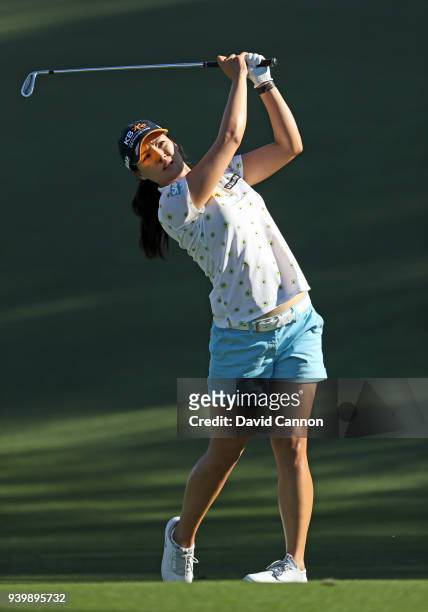 In Gee Chun of South Korea waits to play her second shot on the par 4, seventh hole during the first round of the 2018 ANA Inspiration on the Dinah...