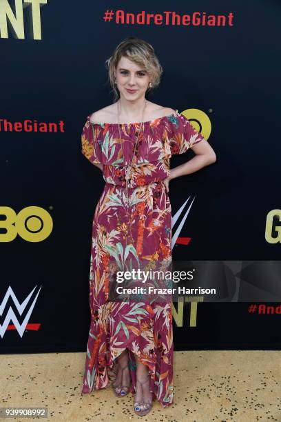 Laura Slade Wiggins attends the Premiere Of HBO's "Andre The Giant" at The Cinerama Dome on March 29, 2018 in Los Angeles, California.