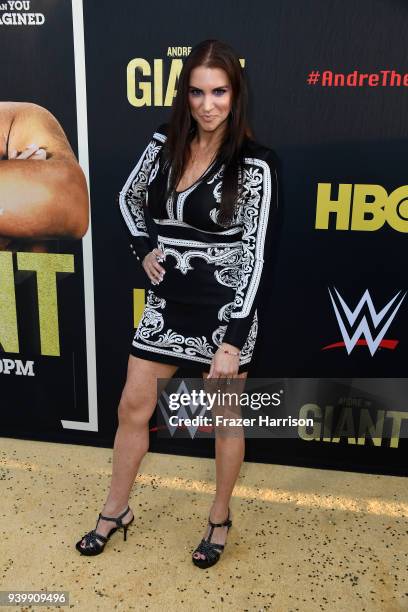 Stephanie McMahon attends the Premiere Of HBO's "Andre The Giant" at The Cinerama Dome on March 29, 2018 in Los Angeles, California.