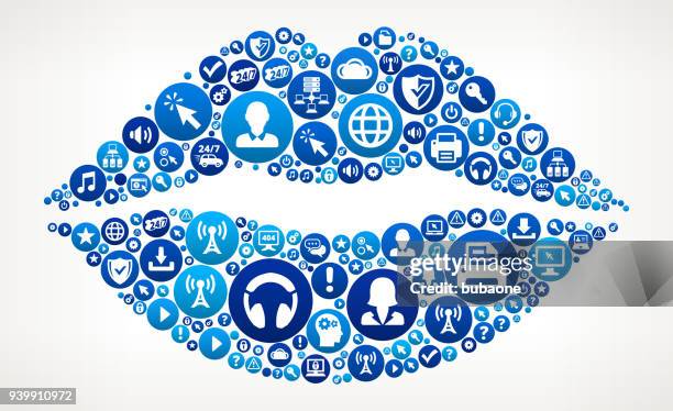 lips computer tech support - dentist computer stock illustrations