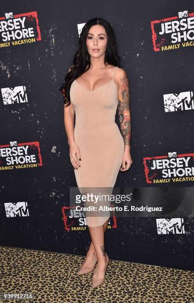 Jenni Farley attends the Premiere of MTV Network's "Jersey Shore: Family Vacation" at HYDE Sunset: Kitchen + Cocktails on March 29, 2018 in West...