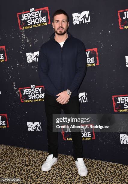 Vinny Guadagnino attends the Premiere of MTV Network's "Jersey Shore: Family Vacation" at HYDE Sunset: Kitchen + Cocktails on March 29, 2018 in West...