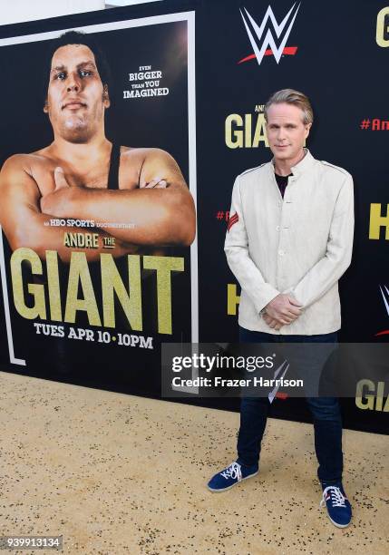 Cary Elwes attends the Premiere Of HBO's "Andre The Giant" at The Cinerama Dome on March 29, 2018 in Los Angeles, California.