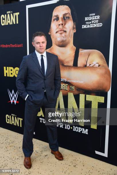 Director Jason Hehir attends the Premiere Of HBO's "Andre The Giant" at The Cinerama Dome on March 29, 2018 in Los Angeles, California.