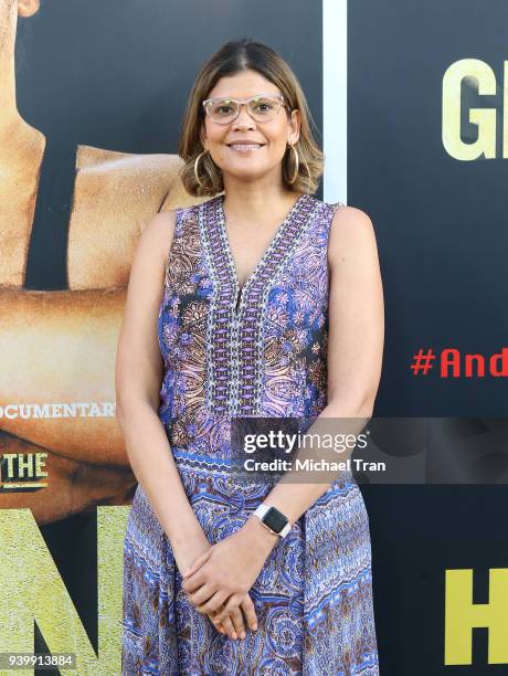 Aida Rodriguez arrives to HBO World Premiere of "Andre The Giant" held at ArcLight Cinerama Dome on March 29, 2018 in Hollywood, California.