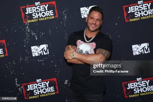 Ronnie Ortiz-Magro attends the "Jersey Shore Family Vacation" Global Premiere at HYDE Sunset: Kitchen + Cocktails on March 29, 2018 in West...